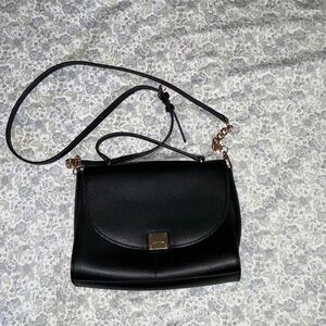 Calvin Klein Black Crossbody Bag with Gold Accents